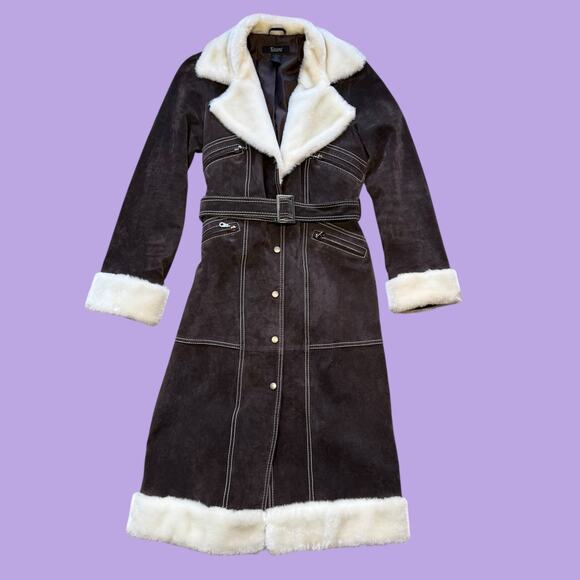 Taunt y2k suede shearling penny lane coat - Picture 1 of 11